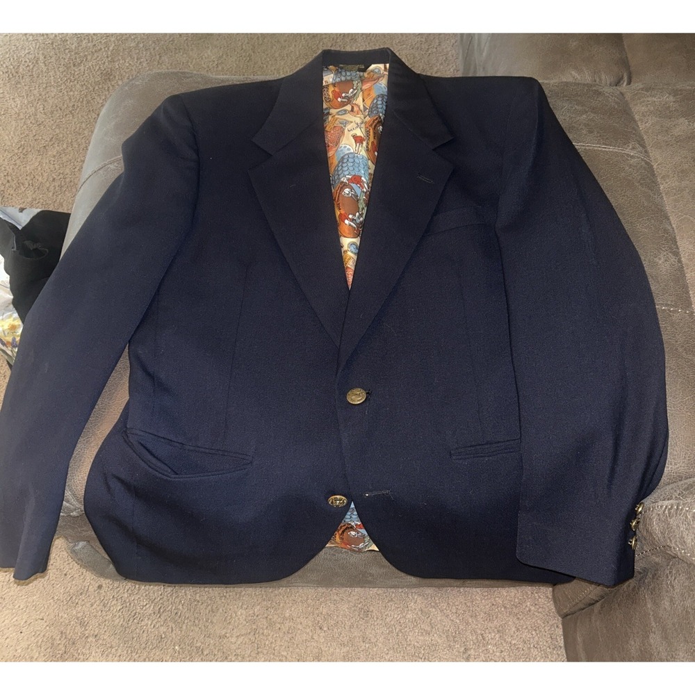 Palm Beach Blazer of Champions Men Medium/Large Black Gold Buttons Sport CoatUSA